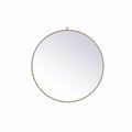 Elegant Decor 39 in. Metal Frame Round Mirror with Decorative Hook, Brass MR4739BR